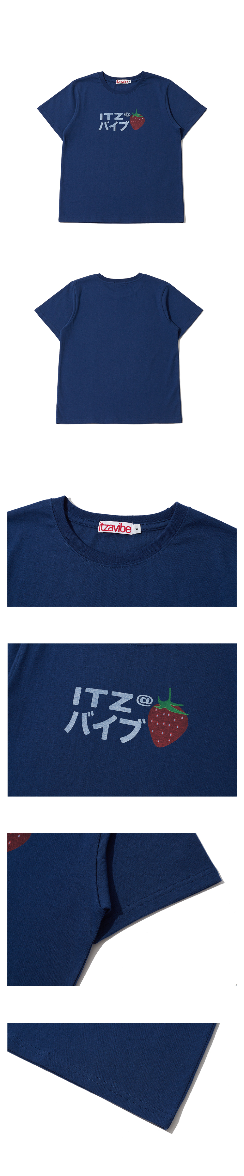 【ITZAVIBE】STRAWBERRY LOGO SLIM T SHIRT MUSINSA | ITZAVIBE STRAWBERRY LOGO SLIM T SHIRT - NAVY