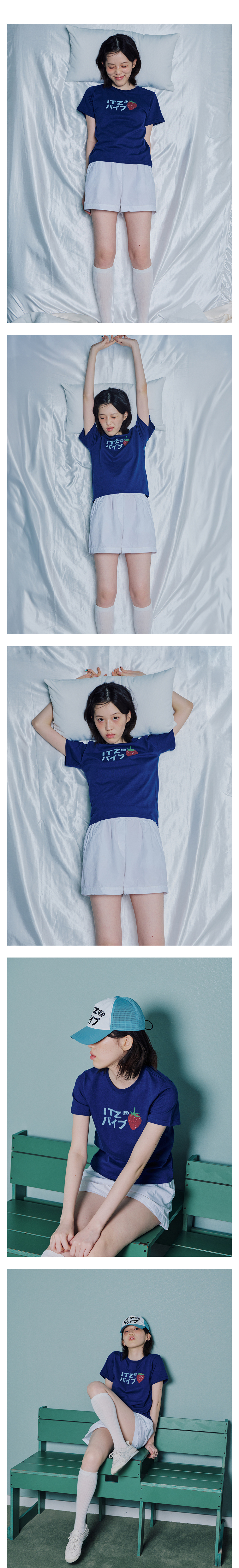 ◆ITZAVIBE◆ STRAWBERRY LOGO SLIM T SHIRT NAVY IBB25WT05NV MUSINSA | ITZAVIBE STRAWBERRY LOGO SLIM T SHIRT - NAVY