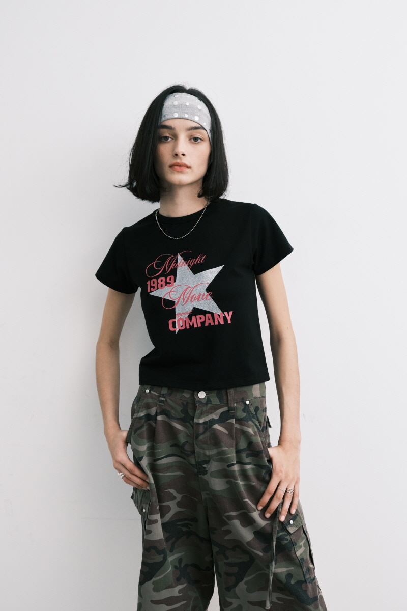 【MIDNIGHT MOVE】star t Tシャツ ★韓国人気★ 追跡付 MIDNIGHT MOVE】star t Tシャツ ☆韓国人気☆ 追跡付 (MIDNIGHT