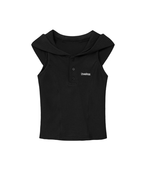 Базовое худи без рукавов с логотипом (BLACK)
