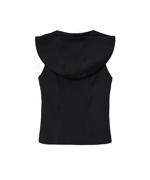 Базовое худи без рукавов с логотипом (BLACK)