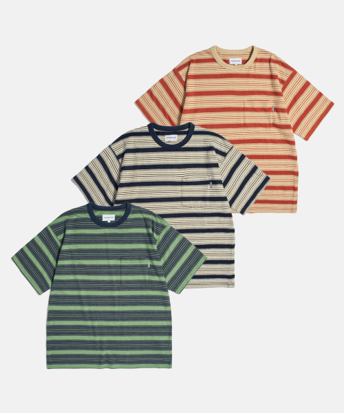 Vintage Border Pocket Tee Navy