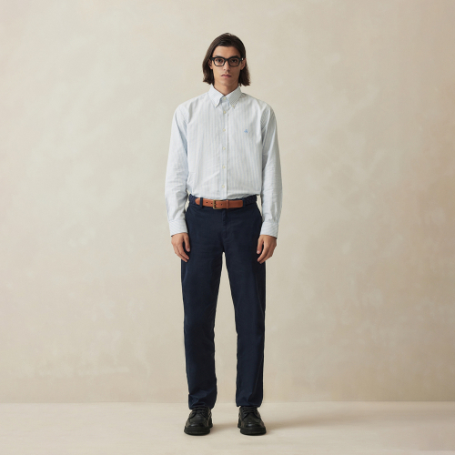 Рубашка regular fit non-iron в полоску (light blue) (BBTHMF9968L)