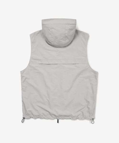 High Neck 3D Pocket худи-жилет [Light Grey]