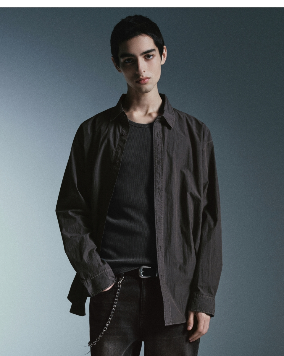 ★MUSINSA STANDARD★ Relaxed pigment shirt dark grey MMDSH50 MUSINSA | MUSINSA STANDARD Relaxed Pigment Shirt [Dark Grey]