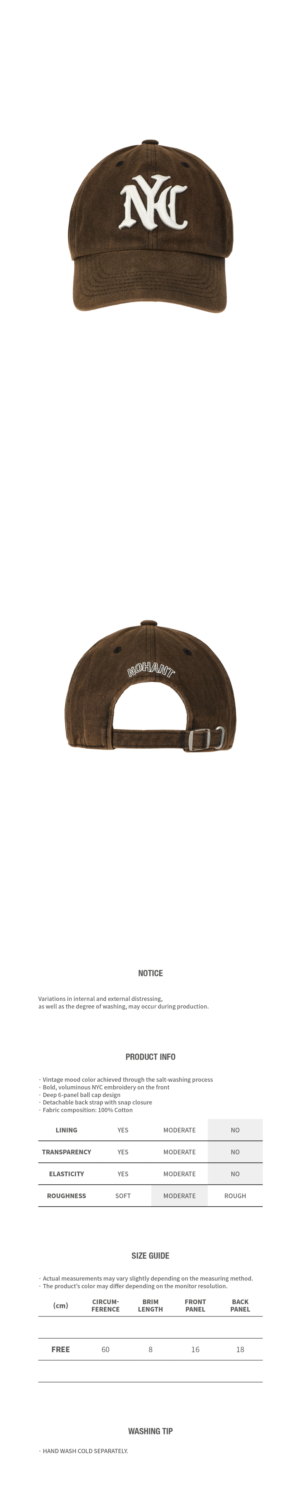 NOHANT ■ NYC SALT WASHING BALL CAP キャップ NYC SALT WASHING BALL CAP NAVY - NOHANT