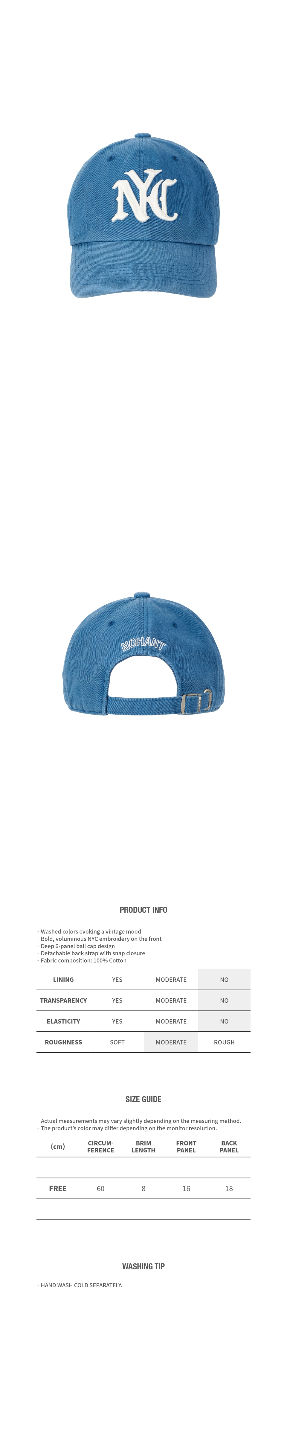 NOHANT ■ NYC VINTAGE BALL CAP キャップ NYC VINTAGE BALL CAP BLUE – NOHANT GLOBAL