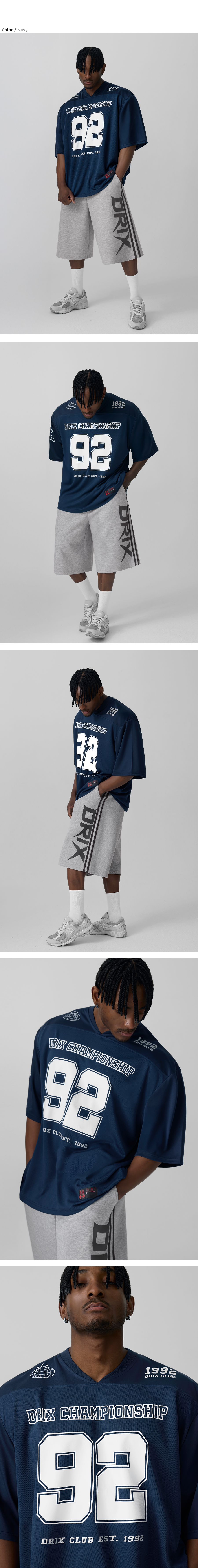 DRIX ■ Rugby Overfit Mesh Jersey Half Sleeve MUSINSA公式 | DRIX Rugby Overfit Mesh Jersey Half Sleeve_Navy
