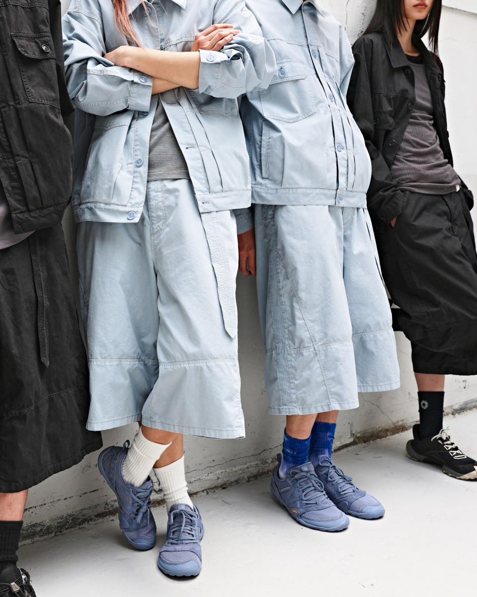 MUSINSA | 999HUMANITY Belted Bermuda Dying Pants (Sky)