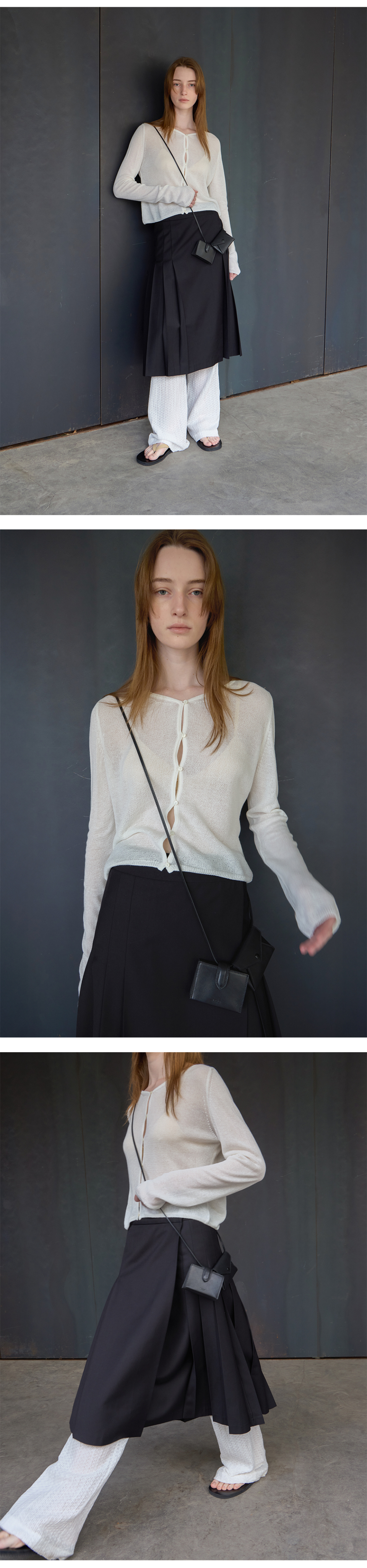 MUSINSA公式 | LEVAR Mini Wallet Leather Belt Bag - Black