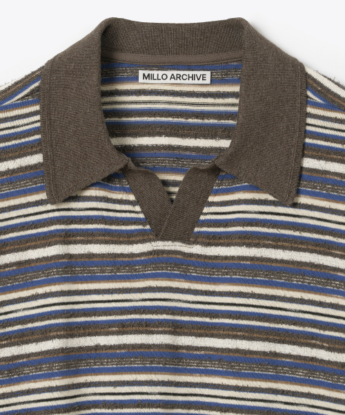 Irregular Half Collar Knit [Mid Blue]