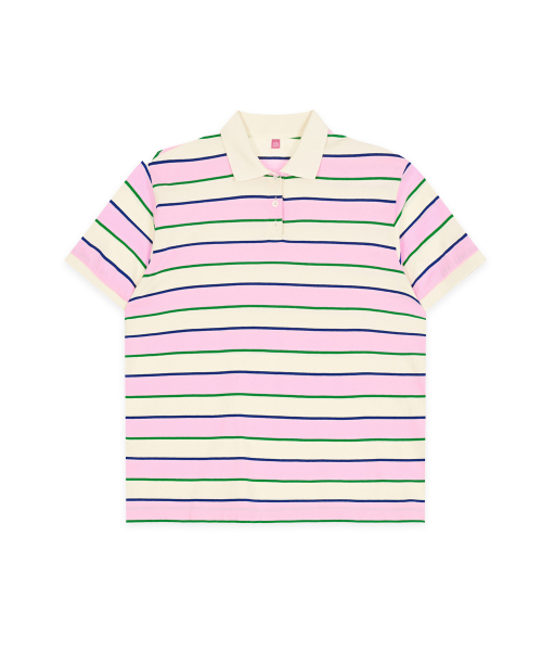 Bold Stripe Half Sleeve PK Shirt (Pink)