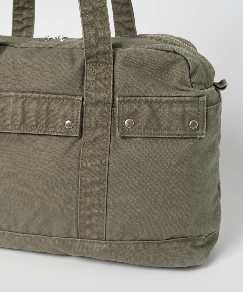 Vintage Flap Pocket Duffle Bag [Washed Khaki]