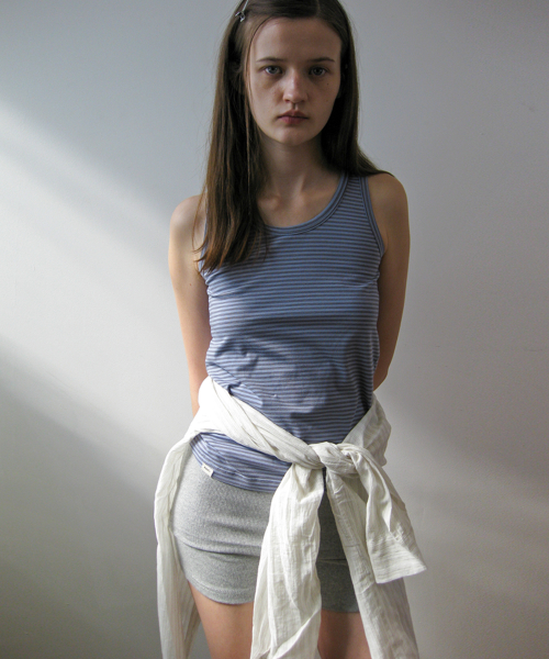 Stripe comfort sleeveless, light blue