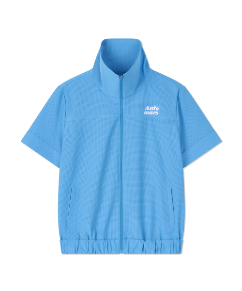 Женская сетчатая ветровка с коротким рукавом - Aqua Blue