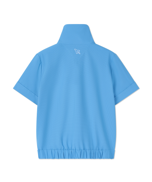 Женская сетчатая ветровка с коротким рукавом - Aqua Blue