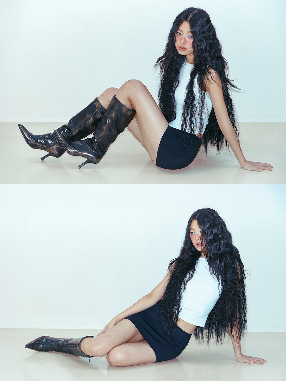 スカート [YOUHEE] BASIC MINI SKIRT BLACK ブラック（黒）系 YOUHEE(ユヒ) ミニスカート(レディース