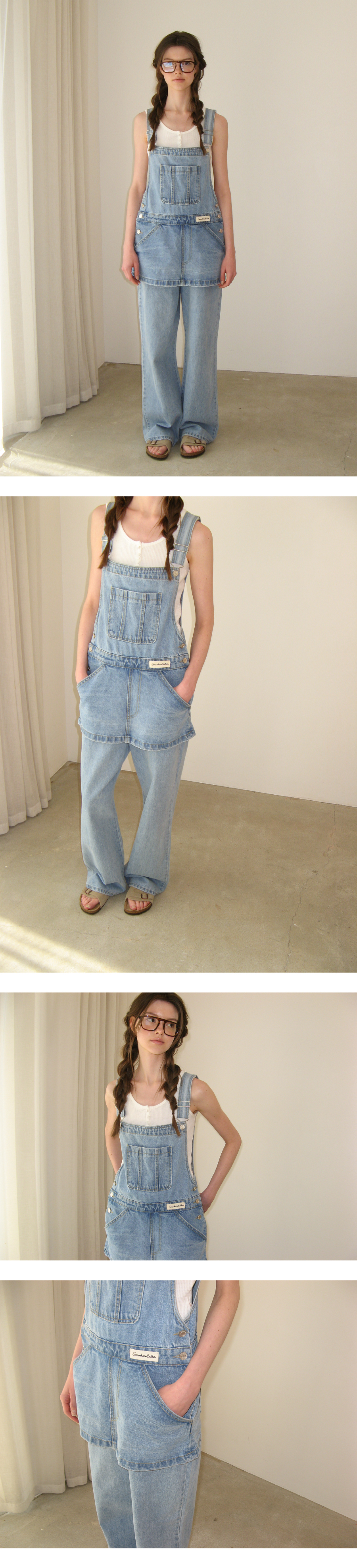 【SOMEWHEREBUTTER】Combi Denim Overall - Middle Blue MUSINSA | SOMEWHEREBUTTER Combi Denim Overall - Middle Blue