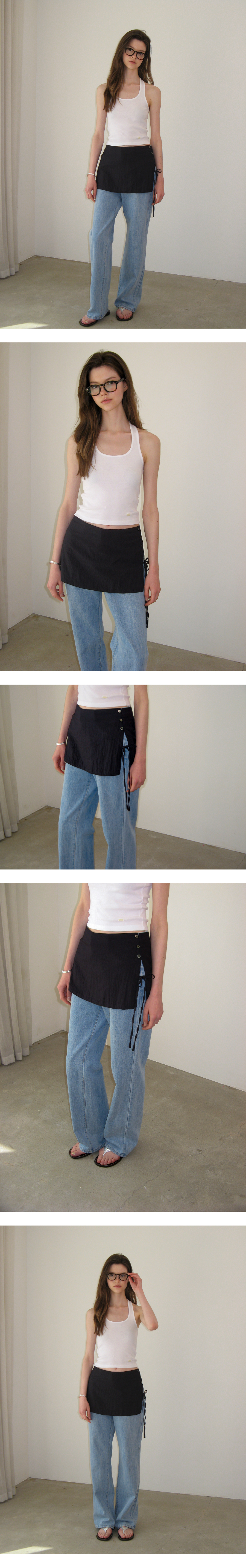 【SOMEWHEREBUTTER】Muse Layered Skirt Pants - Navy 3rd / Muse Layered Skirt Pants - Navy - SOMEWHERE BUTTER.