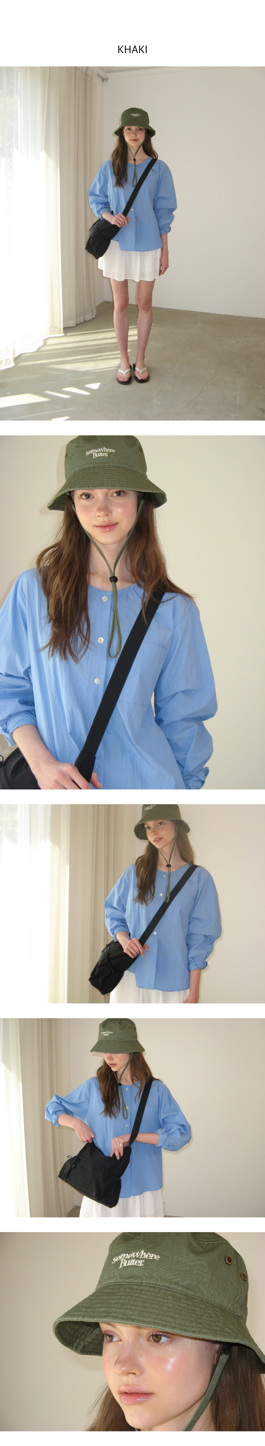MUSINSA公式 | SOMEWHEREBUTTER Vintage Wave Logo Safari Hat