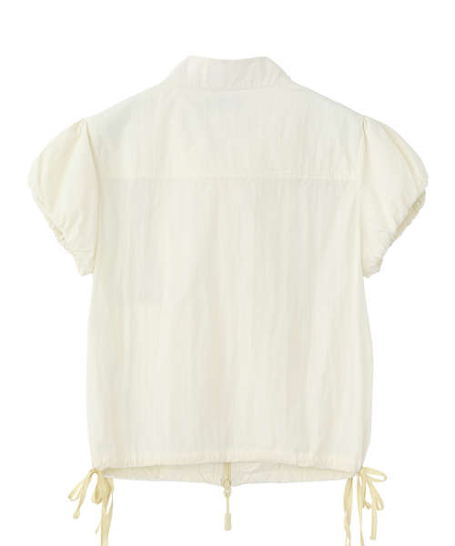 (W) Womens Pumpkin Balloon Lightweight Nylon Windbreaker_IVORY