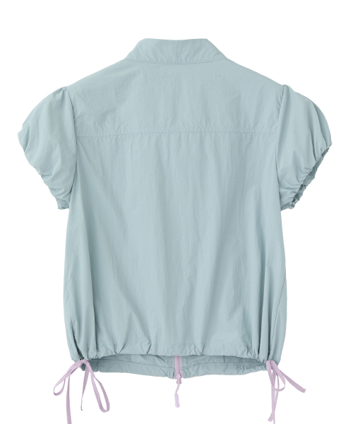 (W) Womens Pumpkin Balloon Lightweight Nylon Windbreaker_SKY BLUE