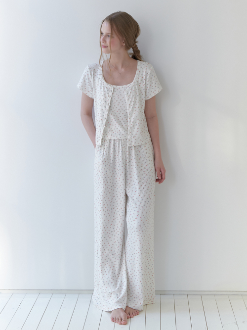 Florrie room pants (white flower)