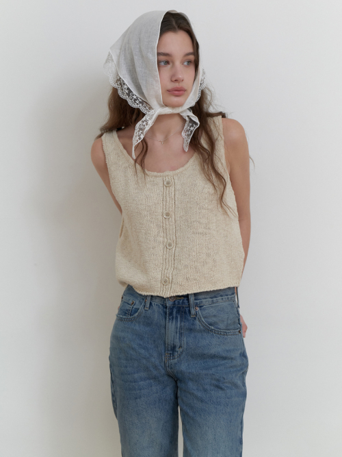 Jam knit sleeveless (oat beige)