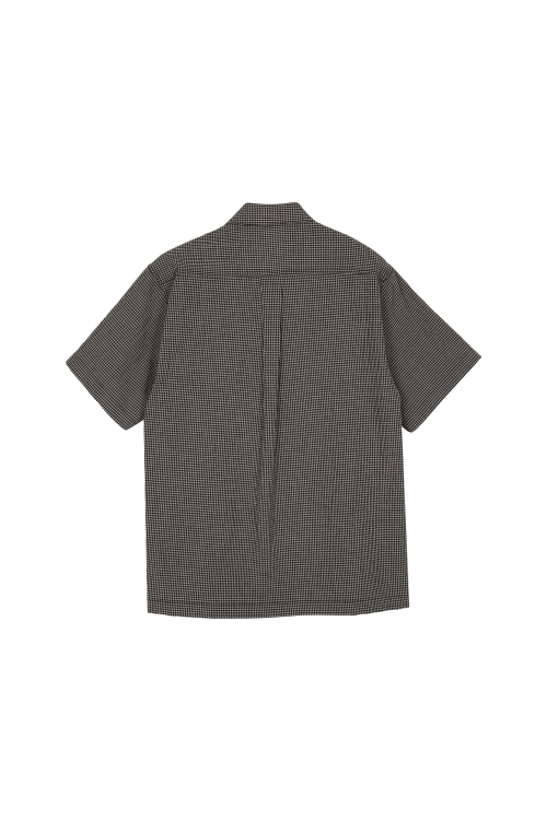 Mini Label Check Half Shirt - Black