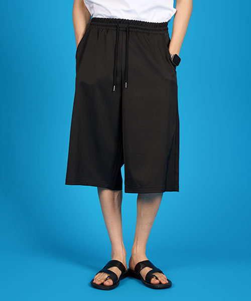MEN cooling cooling bermuda wide string banding shorts[BLACK]