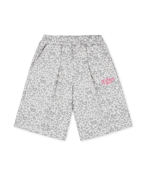 Heart Bear Leopard shorts Bermuda Sweat Shorts ASP801 (Ivory)
