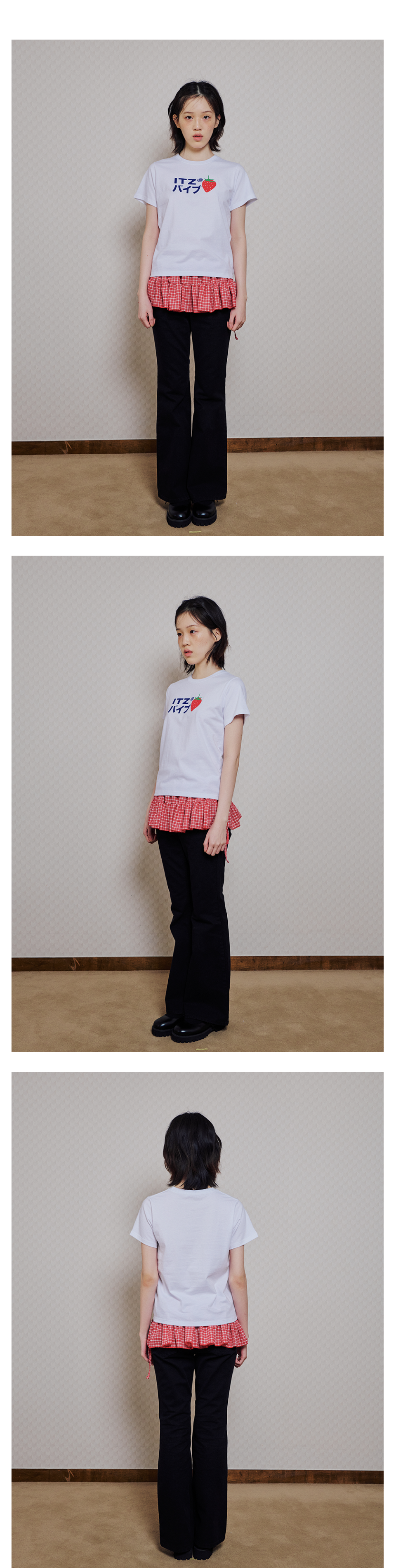 【ITZAVIBE】STRAWBERRY LOGO CROP T SHIRT STRAWBERRY LOGO CROP T SHIRT - ITZAVIBE | 60% - Asian