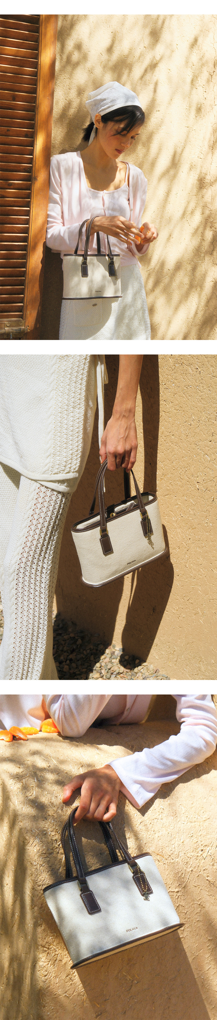 トートバッグ FOLNUA MINI BOROUGH BAG MARRON STITCH F23FWTOB001-MA Designer fashion, Seoul-fully created | W Concept