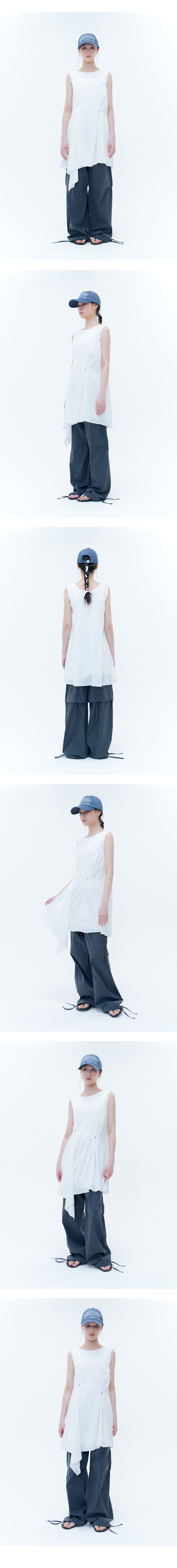 ★ MISEKI SEOUL★ Billow sheer sleeveless one piece IVORY M 미세키서울(MISEKI SEOUL) Billow sheer sleeveless one piece