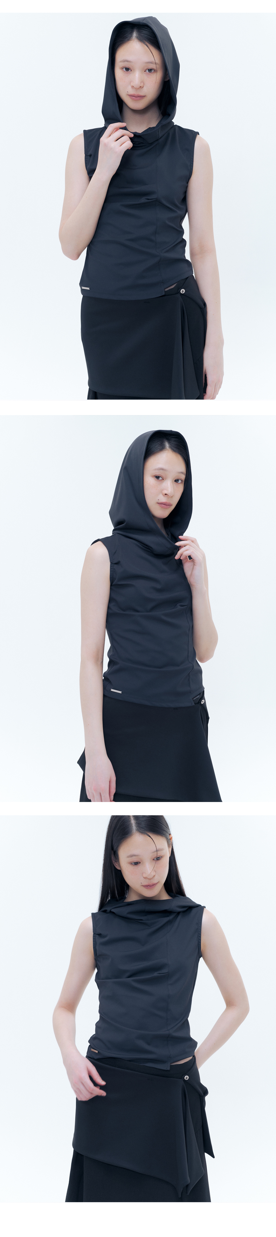 ★MISEKI SEOUL★ COWL NECK PINTUCK SLEEVELESS MUSINSA | MISEKI SEOUL Cowl neck pintuck sleeveless GREY