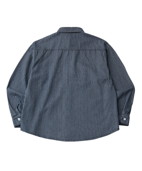 Washed denim over shirts_Stripe