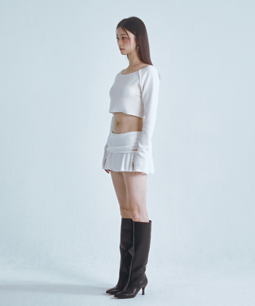 Pocket Crop Knit Ivory
