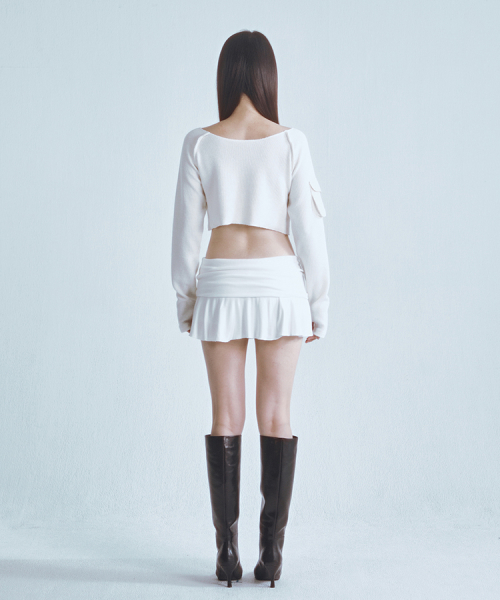 Pocket Crop Knit Ivory