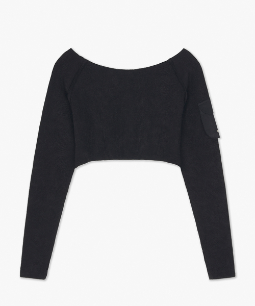 Pocket Crop Knit Black