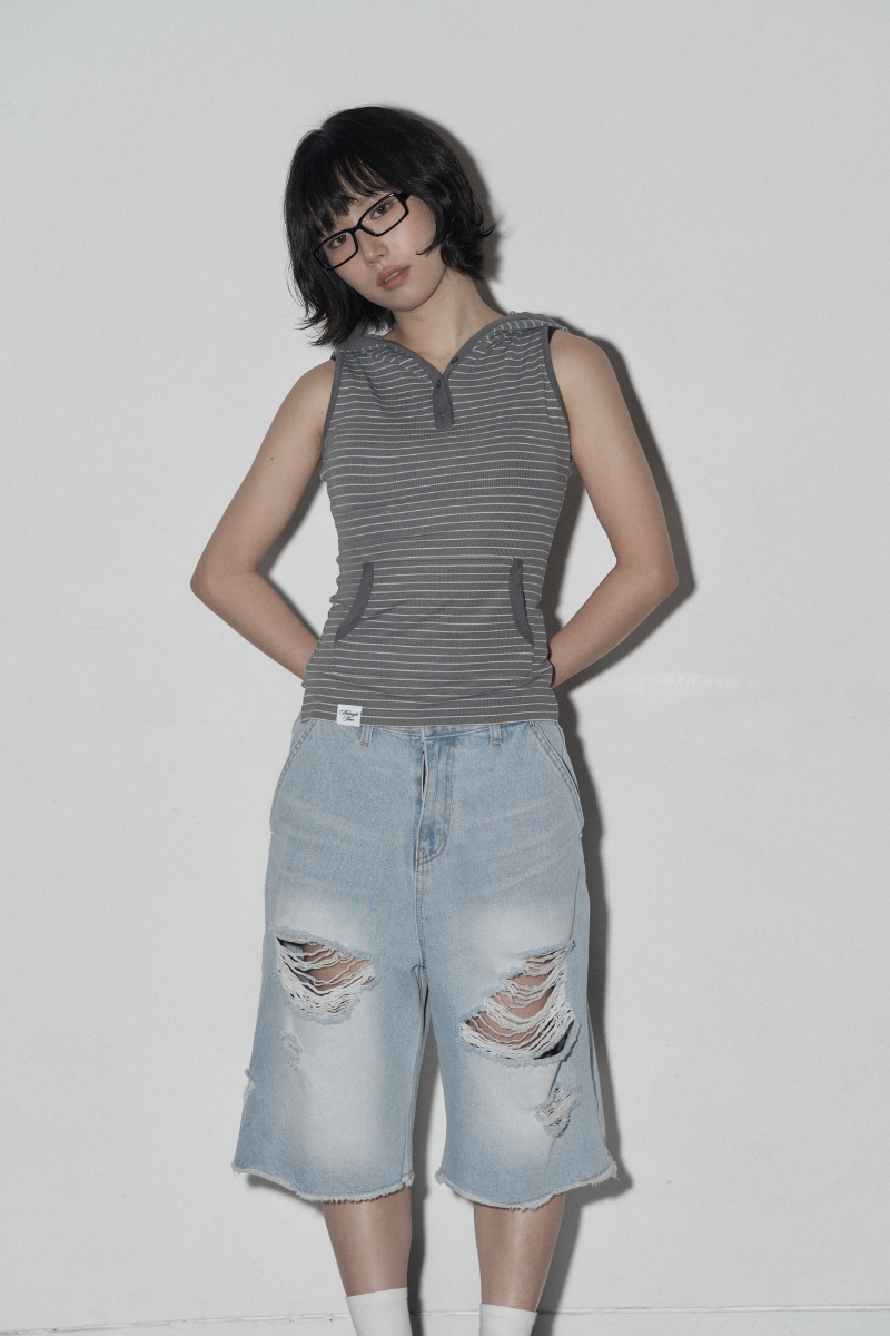 Midnight Move グレー トップス MUSINSA | MIDNIGHT MOVE line top (grey)