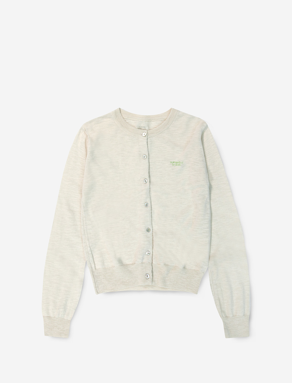 Pale Linen Cardigan/Sleeveless Set Ecru