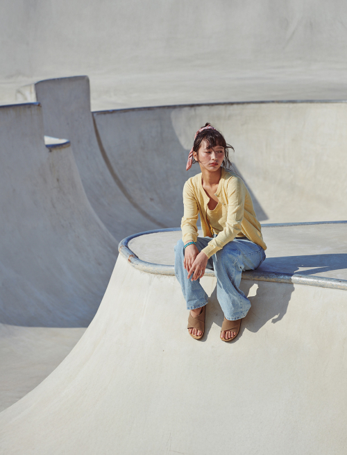 Pale Linen Cardigan/Sleeveless Set Mustard