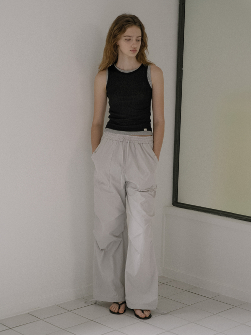 Layered sleeveless top set FRSU01SL05_Black/Gray