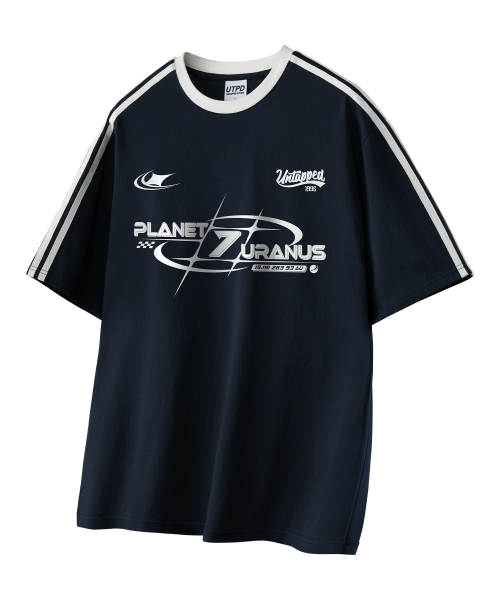 URANUS 7 Oversized Fit Track Short-Sleeved Coloring T-Shirt 3 Colors