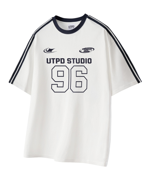 96 Football Jersey Oversized Fit Track Short Sleeve Coloring T-Shirt 3 Colors