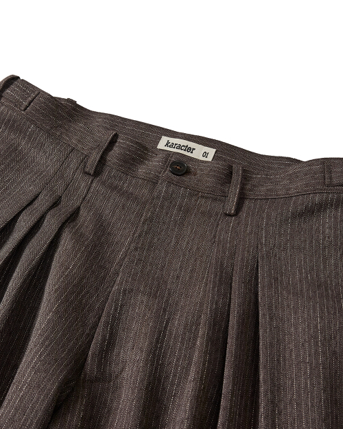 Herringbone pleat pants / Maroon