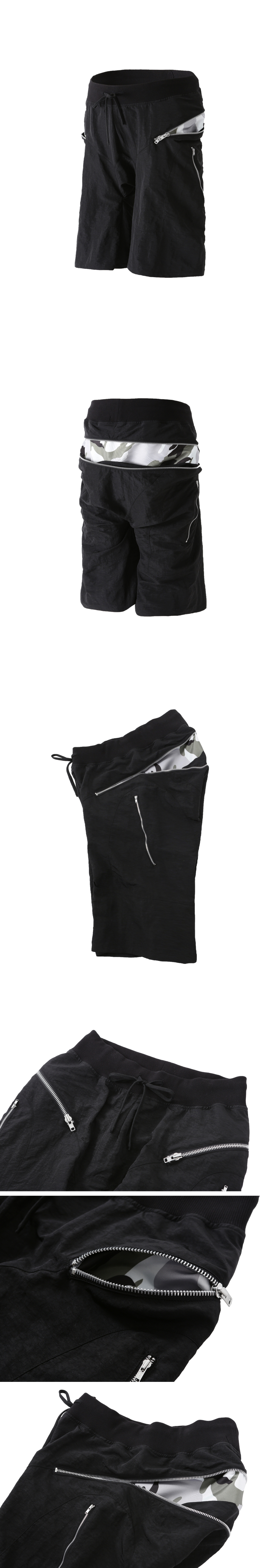 ROARINGRAD ♥ ZIPPER SAGGING BERMUDA PANTS/追跡付 MUSINSA公式 | ROARINGRAD Zipper sagging bermuda pants black