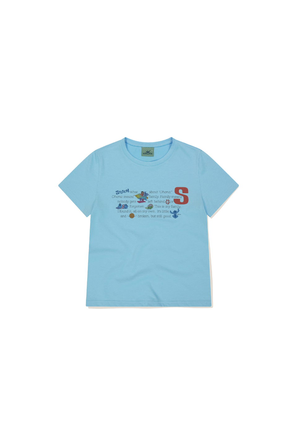 MUSINSA公式 | SUNLOVE [STITCH] W Phrase Tee Light Blue