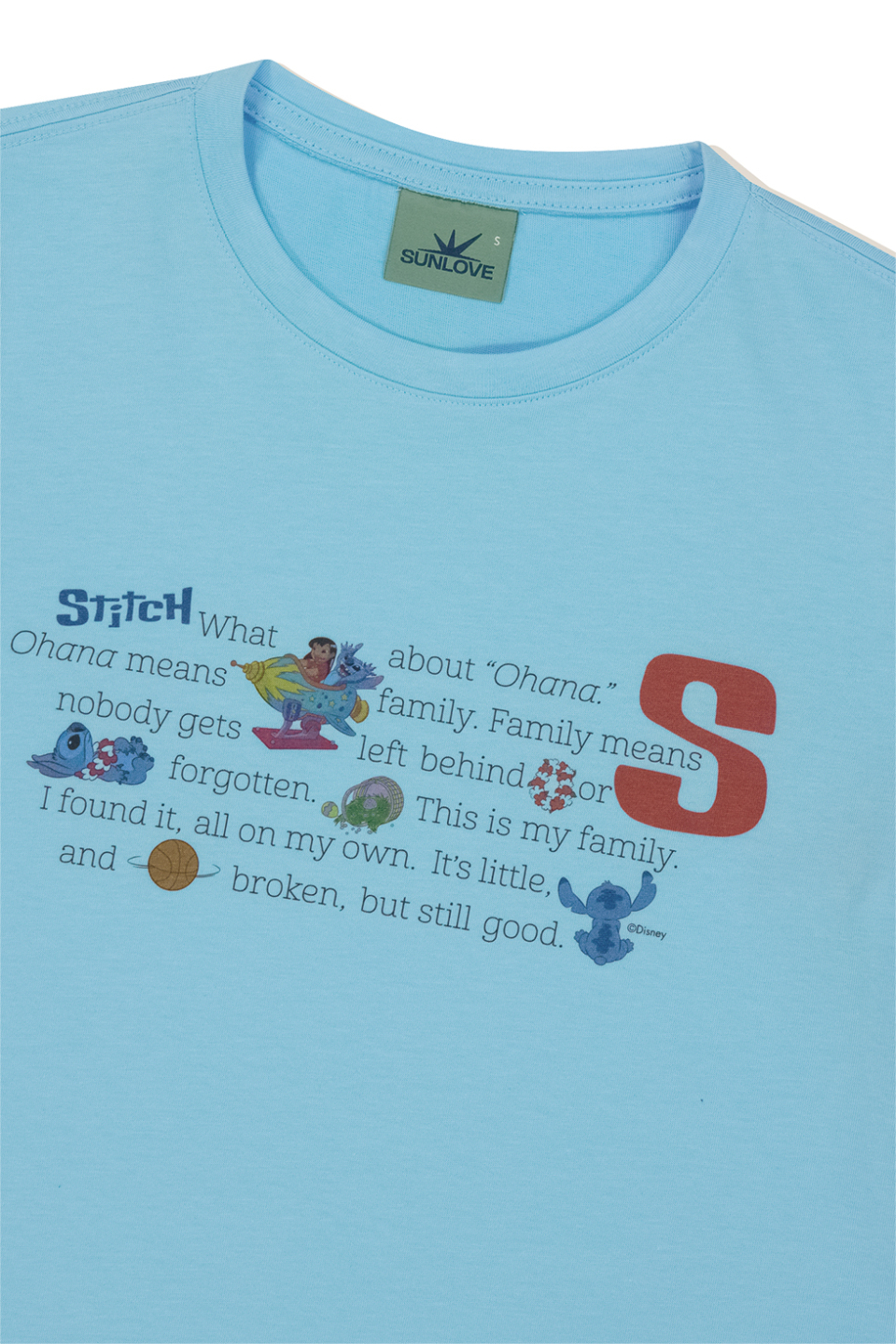 【SUNLOVE】 [STITCH] W Phrase Tee /追跡付 MUSINSA公式 | SUNLOVE [STITCH] W Phrase Tee Light Blue