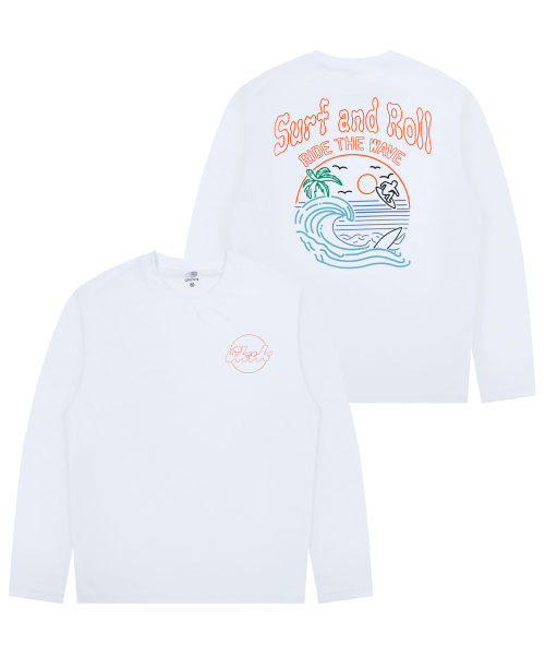 GT080 Surf&Roll лонгслив рашгард (White)